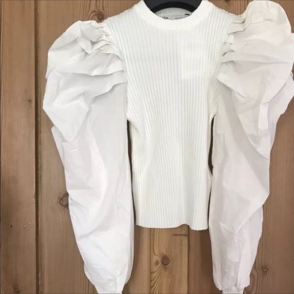 Zara Puff/Ballon Sleeve Top - Picture 6 of 6